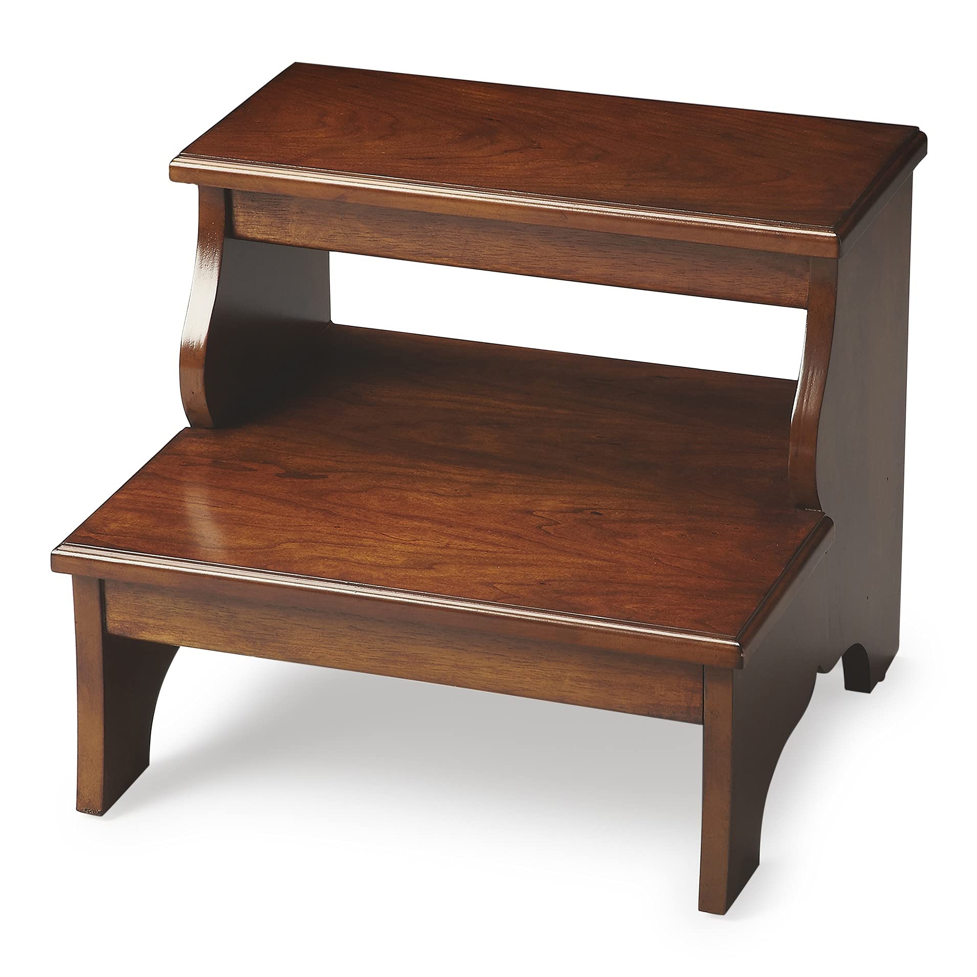 HomeRoots Brown MDF, Acacia Wood Solids Handcrafted Chestnut Burl Step Stool
